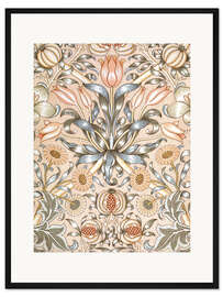 Gerahmter Kunstdruck Lilie und Granatapfel