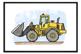 Gerahmter Kunstdruck Hugos Radlader