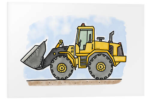 Foam board print Hugos wheel loader