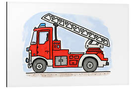 Magnettafel Hugos Feuerwehrleiterwagen