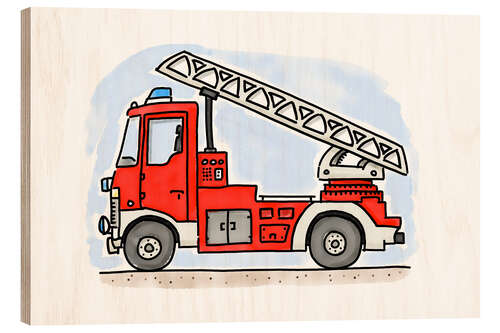 Wood print Firetruck