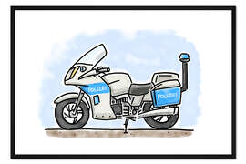 Gerahmter Kunstdruck Hugos Polizei Motorrad