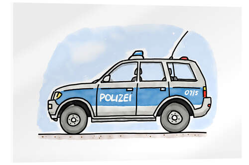 Acrylglasbild Hugos Polizei Einsatzwagen