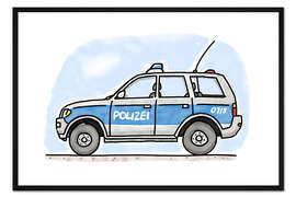 Gerahmter Kunstdruck Hugos Polizei Einsatzwagen