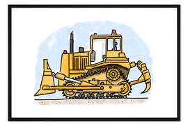 Gerahmter Kunstdruck Hugos Planierraupe