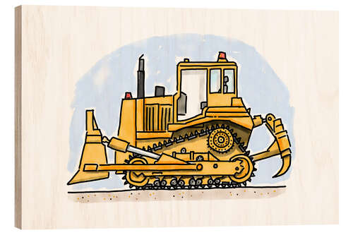 Quadro de madeira Hugos bulldozer