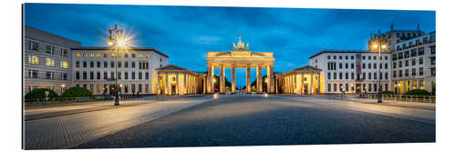 Tableau en plexi-alu La porte de Brandebourg de nuit, Berlin, Allemagne