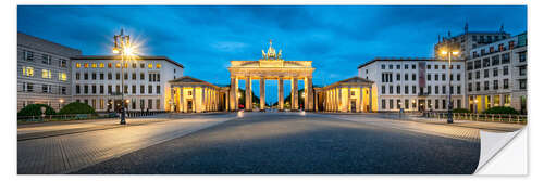 Selvklebende plakat The Brandenburg Gate at night, Berlin, Germany