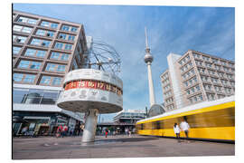 Magnettafel Weltzeituhr und Fernsehturm am Alexanderplatz in Berlin
