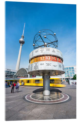 Cuadro de metacrilato World Clock and TV Tower at Alexanderplatz in Berlin, Germany