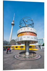 Obraz na aluminium World Clock and TV Tower at Alexanderplatz in Berlin, Germany