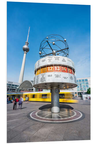 Tableau en PVC World Clock and TV Tower at Alexanderplatz in Berlin, Germany