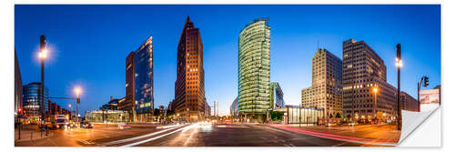 Selvklebende plakat Potsdamer Platz Panorama at night, Berlin, Germany