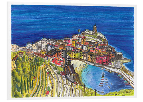 Foam board print View to Vernazza