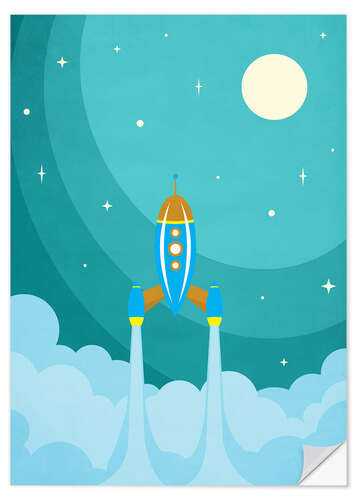 Wall sticker Rocket launch into space