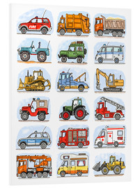 PVC-tavla  Alla mina bilar - Hugos Illustrations