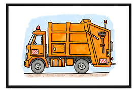 Gerahmter Kunstdruck Hugos Müllabfuhr