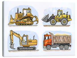 Canvastavla  Hugo&#039;s construction site - Hugos Illustrations