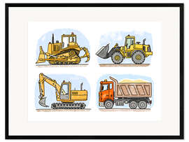 Framed art print Hugo's Construction Site