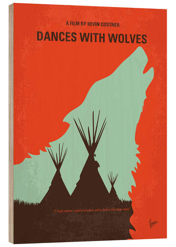 Wood print Dances with Wolves