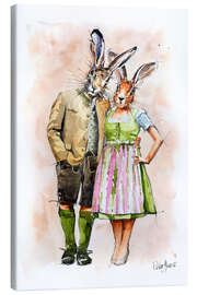 Tableau sur toile  Couple de lapins bavarois - Peter Guest