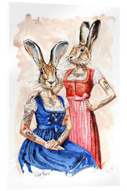 Obraz na szkle akrylowym  Lesbian Rabbits - Peter Guest
