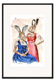 Gerahmter Kunstdruck Fesche Hasen-Mädels