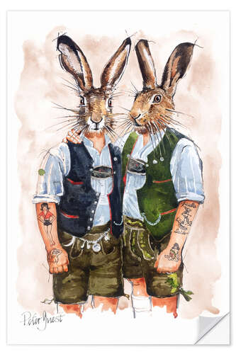 Wall sticker Gay Rabbits