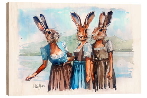 Wood print Bunny Click