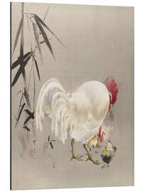 Magnettafel Hahn und Henne mit Küken