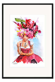 Gerahmter Kunstdruck Blumen im Haar