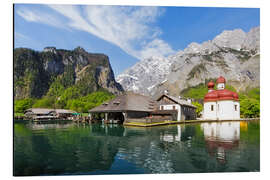 Aluminium print Houses at Koenigssee, Berchtesgaden National Park