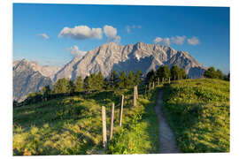 Foam board print Watzmann sunrise on the east wall