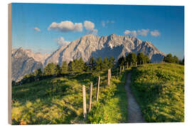 Holzbild Watzmann Sonnenaufgang an der Ostwand