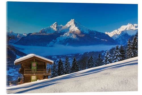 Akrylbilde Winter wonderland at Mount Watzmann