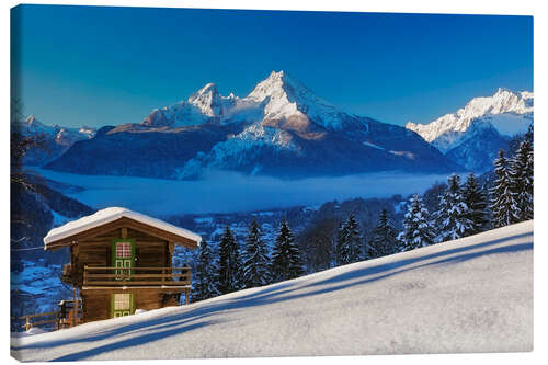 Leinwandbild Winter am Watzmann