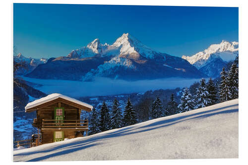 Foam board print Winter wonderland at Mount Watzmann