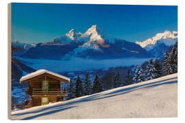 Hout print Winter wonderland at Mount Watzmann