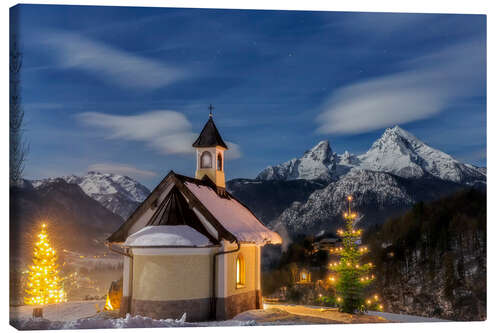 Obraz na płótnie Christmas chapel at Watzmann