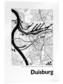 Acrylic print City map of Duisburg