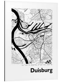 Alumiinitaulu City map of Duisburg