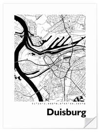 Sticker mural Plan de la ville de Duisburg