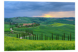 Foam board print Rural property in the hills Crete Senesi, Tuscany