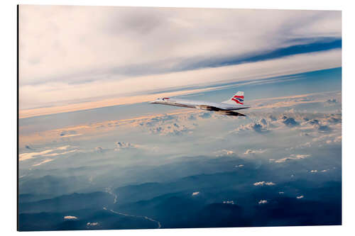 Tableau en aluminium Concorde devant l'horizon