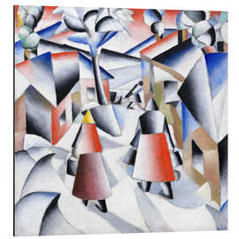 Magnettafel Morgen im Dorf nach einem Schneesturm