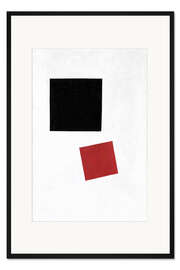 Gerahmter Kunstdruck Schwarzes Quadrat und Roter Platz