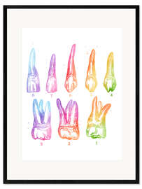 Gerahmter Kunstdruck Regenbogen-Zähne