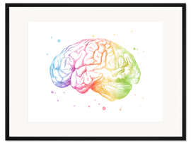 Gerahmter Kunstdruck Regenbogen-Gehirn