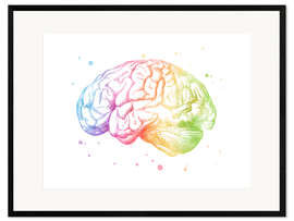 Framed art print Rainbow brain