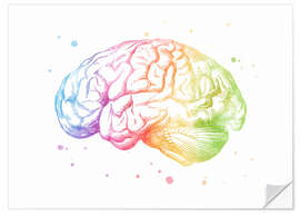 Selvklebende plakat Rainbow brain